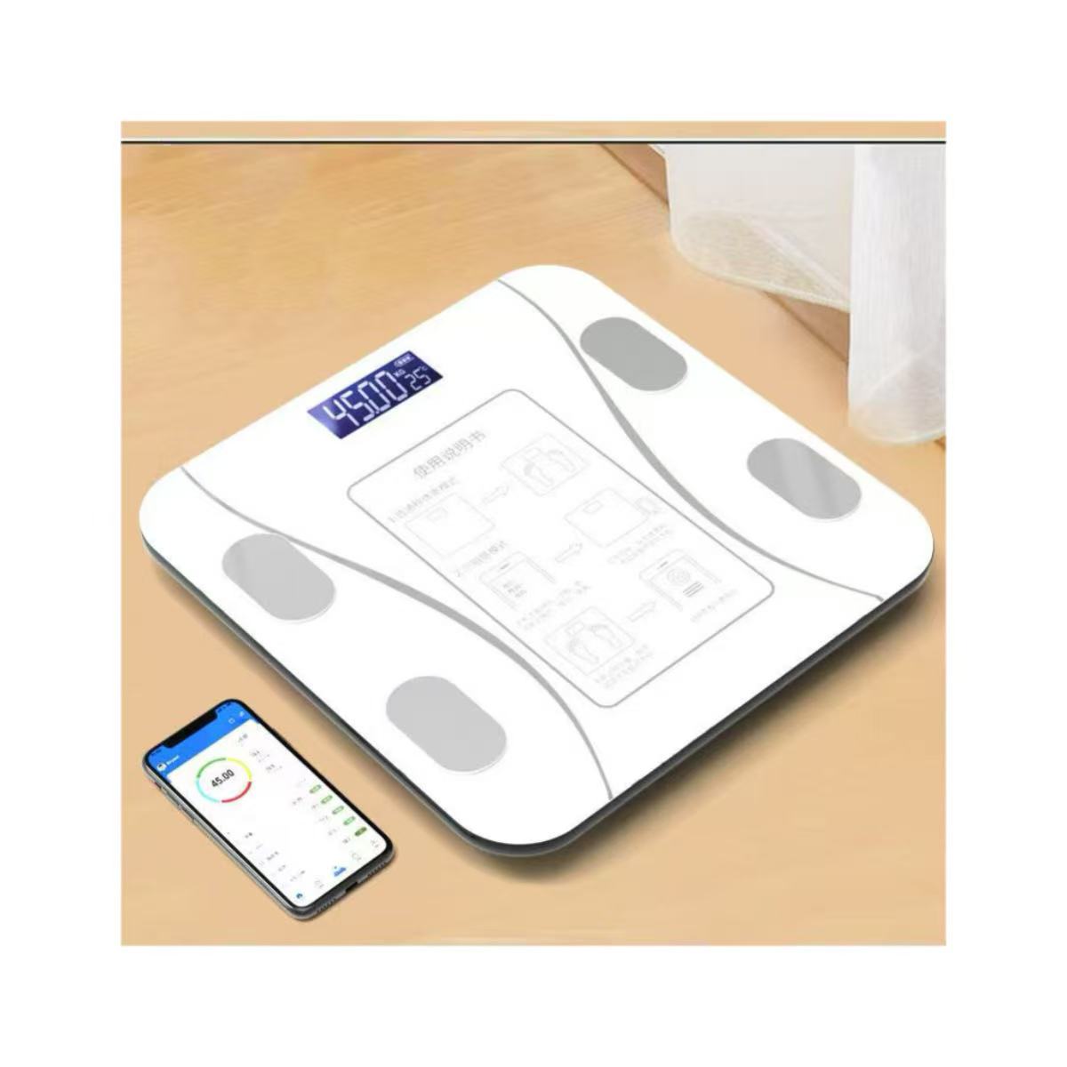 Body Fat Scale Smart - Lichaamsvetweegschaal Slimme draadloze digitale badkamervolgweegschaal Lichaamssamenstellingsanalysator