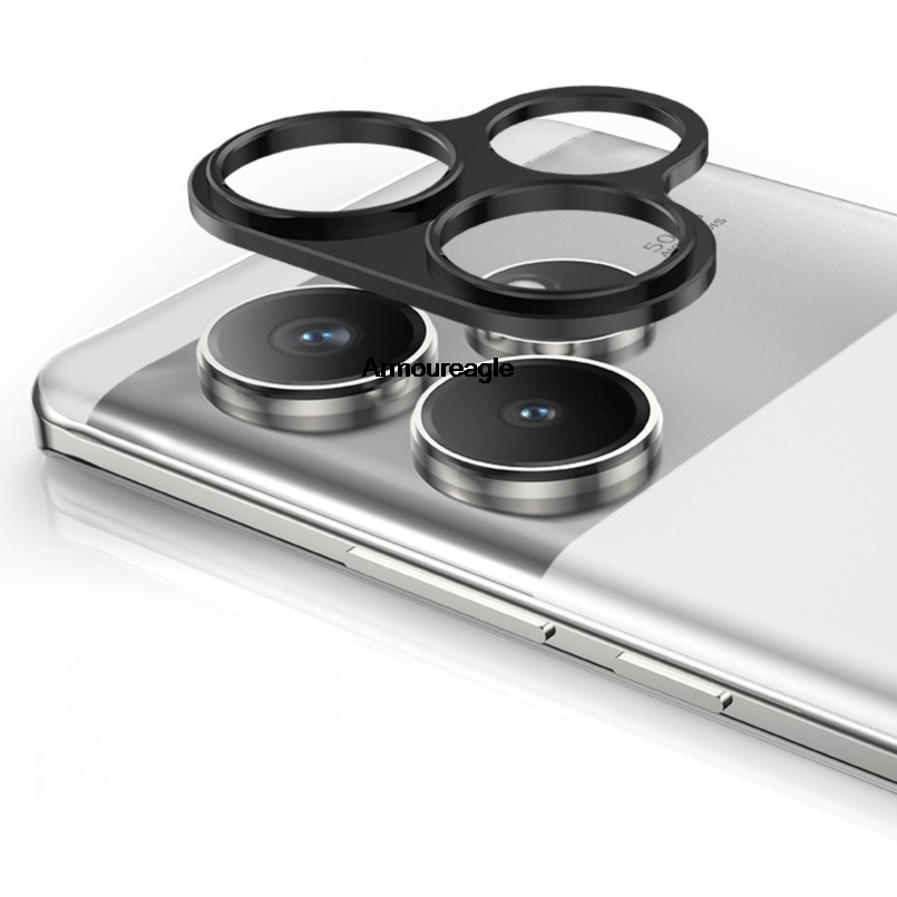 Realme Gt 6 - Zwart Aluminium Metalen Achteruitrijcamera Protector voor