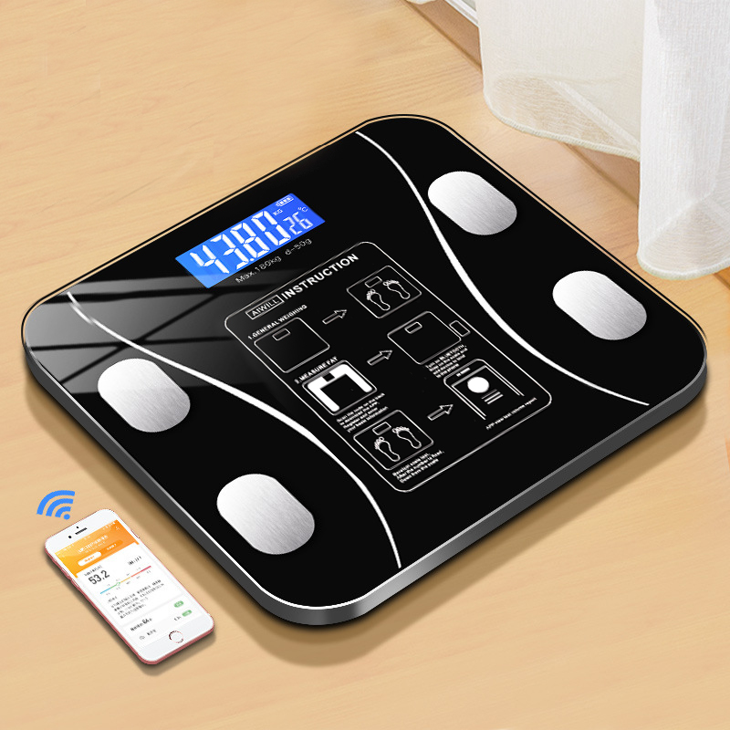 Body Fat Scale Smart - Lichaamsvetweegschaal Slimme draadloze digitale badkamervolgweegschaal Lichaamssamenstellingsanalysator